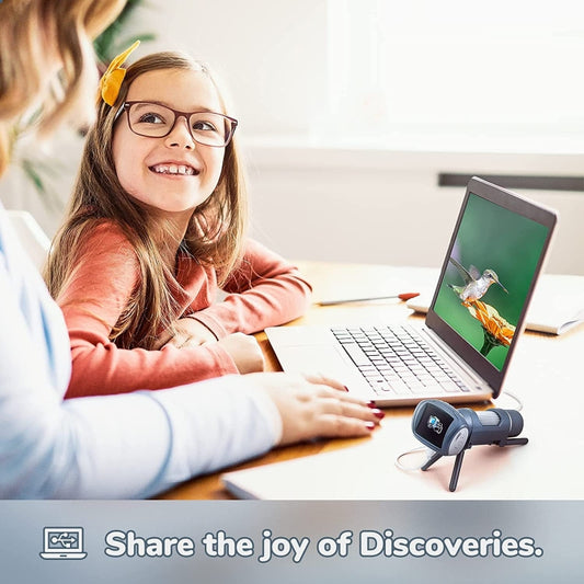 Children Camera Microscope USB Electronic Microscope Digital Magnifying Glass(Silver Gray) - Digital Microscope by buy2fix | Online Shopping UK | buy2fix