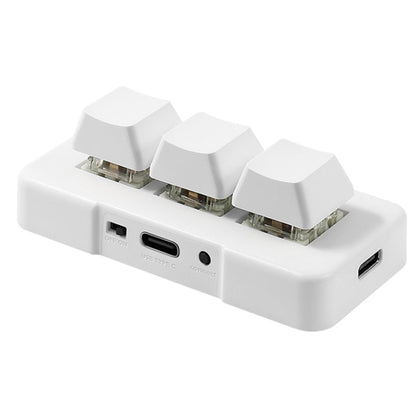 MK321 3 Keys Custom Keys Game Office PS Clip Macro Programming Keypad, Cable Length: 1.5m(White) by buy2fix