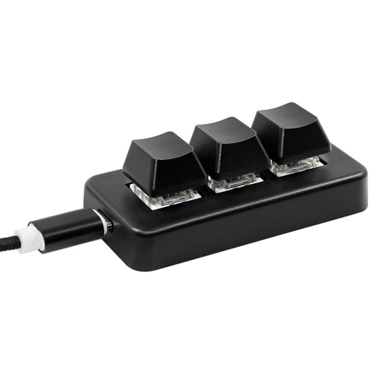 MK321 3 Keys Custom Keys Game Office PS Clip Macro Programming Keypad, Cable Length: 1.5m(Black) by buy2fix