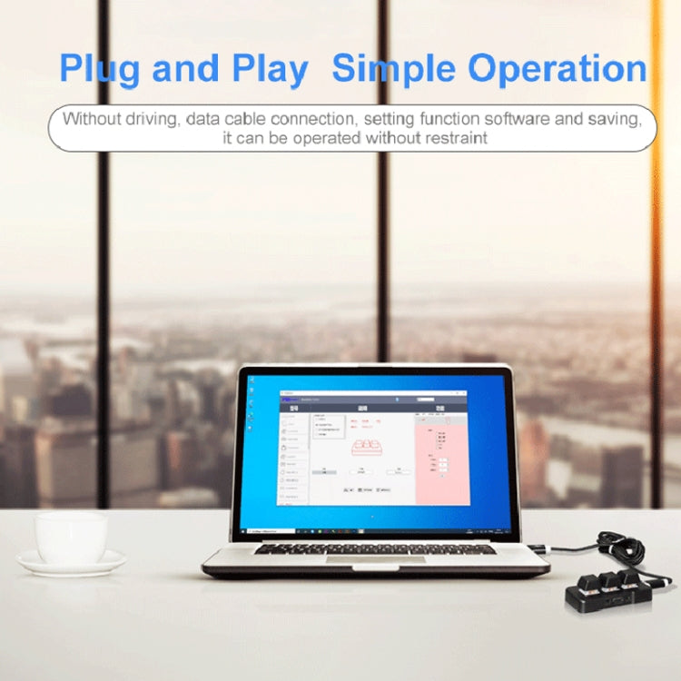 MK321 3 Keys Custom Keys Game Office PS Clip Macro Programming Keypad, Cable Length: 1.5m(Black) by buy2fix