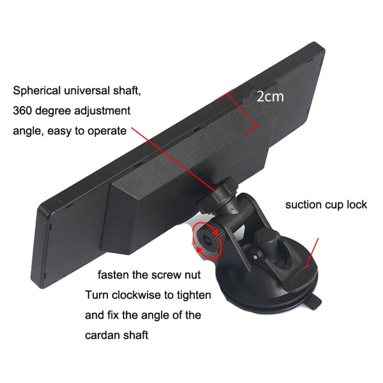 CZC-255 Car Glue Injection Suction Cup Carbon Fiber Rearview Mirror(Blue Mirror) - Interior Mirrors by buy2fix | Online Shopping UK | buy2fix