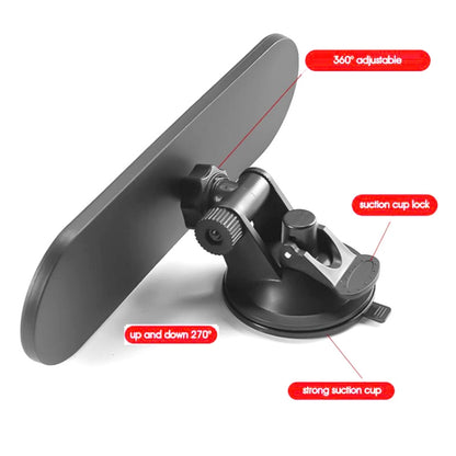 CZC-220 Car Strong Suction Cup Big Vision Flat Rearview Mirror(White Mirror) - Interior Mirrors by buy2fix | Online Shopping UK | buy2fix