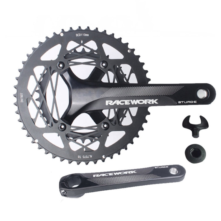 RACEWORK RKRFA Road Bike Aluminum Alloy 22-speed Crankset, Spec: 50-34T without BB by RACEWORK