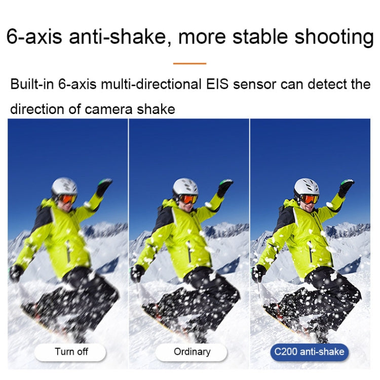 C200 4K Face Recognition WIFI Anti-Shake Outdoor Cycling Waterproof Sports Camera(White Set) - Video Cameras by buy2fix | Online Shopping UK | buy2fix