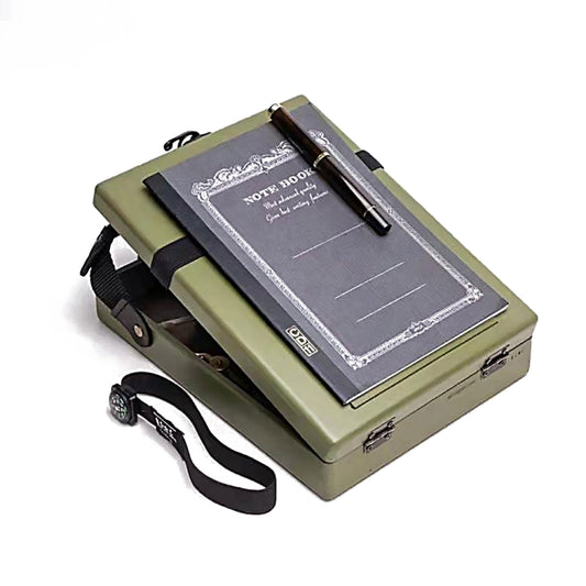 Writer Messenger Wooden Box Walnut Briefcase(Green) - Art Supplies by buy2fix | Online Shopping UK | buy2fix