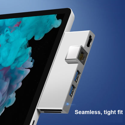 W05 8 In 1 USB3.1 Gne1 Ethernet RJ45 Converter For Surface Pro4/5/6(Silver) by buy2fix