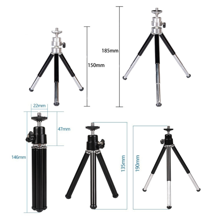 2PCS Projector Phone Stand Desktop Portable Telescopic Mini Metal Tripod, Style: 2 Sections (Silver) - Tripods by buy2fix | Online Shopping UK | buy2fix