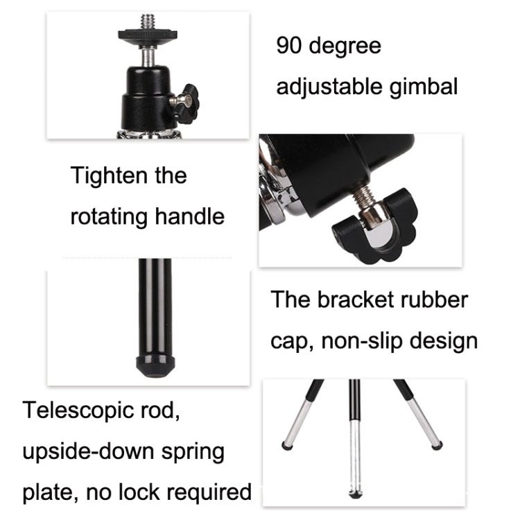 2PCS Projector Phone Stand Desktop Portable Telescopic Mini Metal Tripod, Style: 2 Sections (Silver) - Tripods by buy2fix | Online Shopping UK | buy2fix