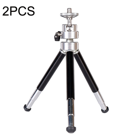 2PCS Projector Phone Stand Desktop Portable Telescopic Mini Metal Tripod, Style: 3 Sections (Black) - Tripods by buy2fix | Online Shopping UK | buy2fix