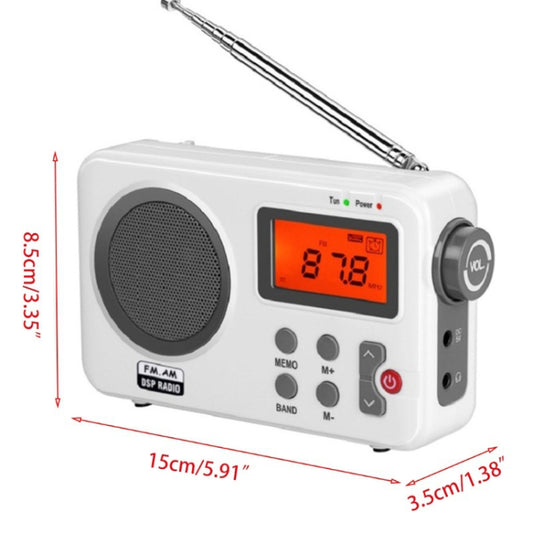 SY-8801 Portable Retro Radio HD LCD Screen Weight Bass Short Wave Radio(White) - Radio Player by buy2fix | Online Shopping UK | buy2fix