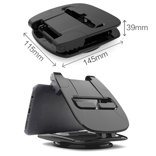 MM002 Car Dashboard Mobile Phone Holder Car Silicone Rotary Navigation Mobile Phone Holder(Black) - Universal Car Holders by buy2fix | Online Shopping UK | buy2fix