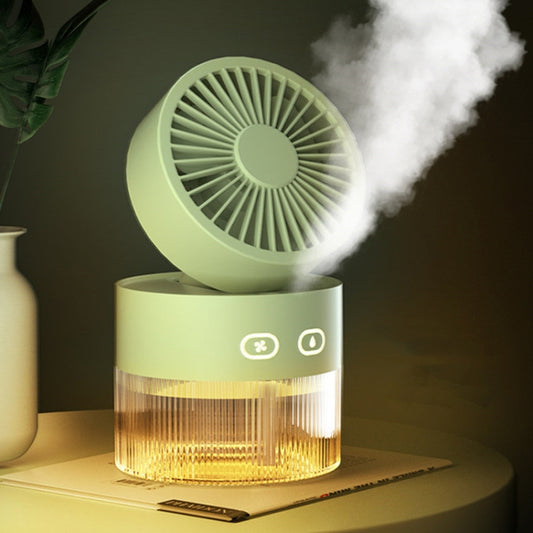 OM008 Desktop Foldable Spray Humidification Mini USB Water Cooling Fan(Mousse Green) - Electric Fans by buy2fix | Online Shopping UK | buy2fix