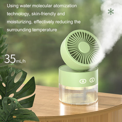 OM008 Desktop Foldable Spray Humidification Mini USB Water Cooling Fan(Mousse Green) by buy2fix