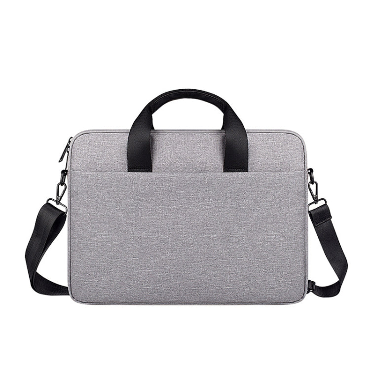 ST09 Portable Single-shoulder Laptop Bag, Size: 14.1-15.4 inches(Gray with Shoulder Strap) by buy2fix