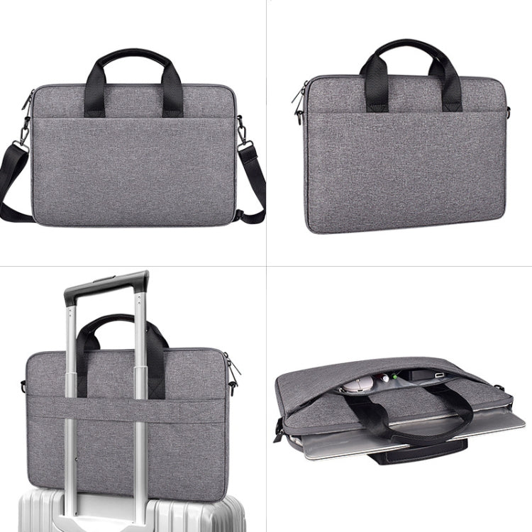 ST09 Portable Single-shoulder Laptop Bag, Size: 15.6 inches(Gray with Shoulder Strap) by buy2fix