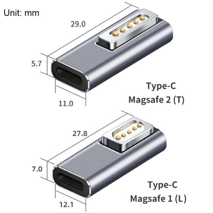 Type-C/USB-C to Magsafe1/2 Charging Adapter Supports PD Charging(Type-C to Magsafe 1 L) - Charging Cable & Head by buy2fix | Online Shopping UK | buy2fix