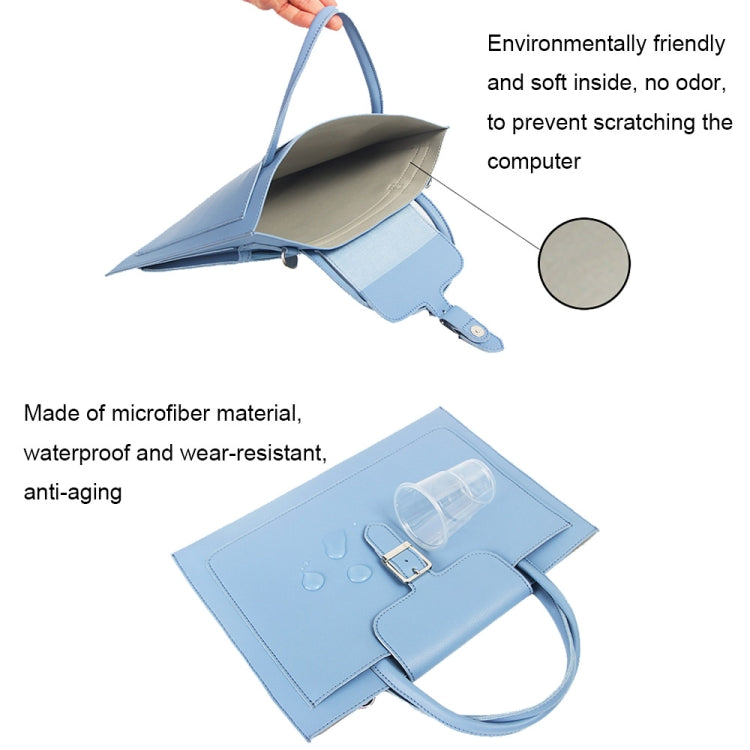 S176 Portable Waterproof Laptop Bag with Power Pack, Size: 15 inches(Sky Blue) by buy2fix