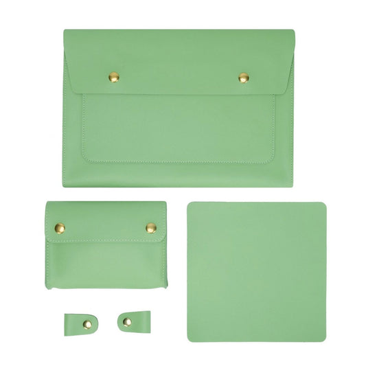 S178 3 In 1 Leather Waterproof Laptop Liner Bag, Size: 13 inches(Avocado Green) by buy2fix