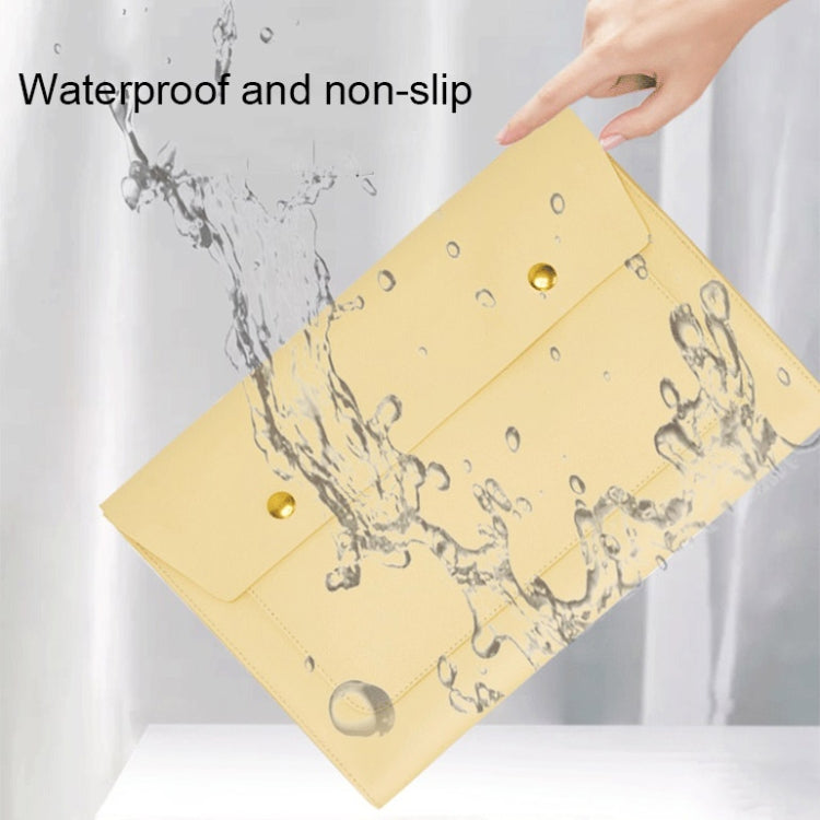 S178 3 In 1 Leather Waterproof Laptop Liner Bag, Size: 14 inches(Light Yellow) by buy2fix