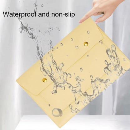 S178 3 In 1 Leather Waterproof Laptop Liner Bag, Size: 15 inches(Light Yellow) by buy2fix