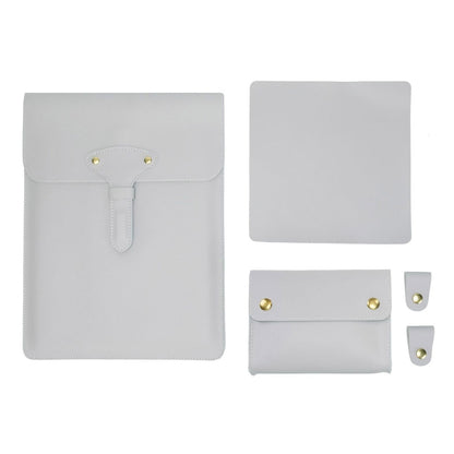 S177 3 In 1 Leather Waterproof Laptop Liner Bags, Size: 13 inches(Light Grey) by buy2fix