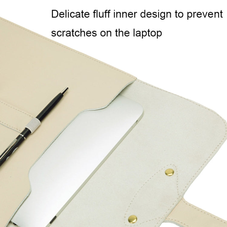 S177 3 In 1 Leather Waterproof Laptop Liner Bags, Size: 13 inches(Light Grey) by buy2fix
