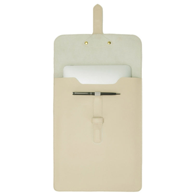 S177 3 In 1 Leather Waterproof Laptop Liner Bags, Size: 13 inches(Light Yellow) by buy2fix