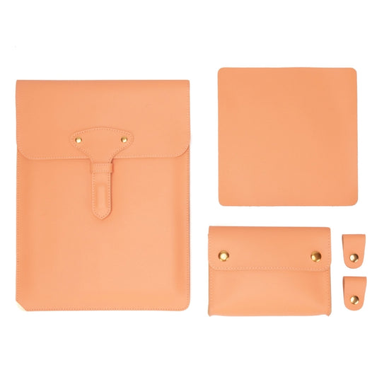 S177 3 In 1 Leather Waterproof Laptop Liner Bags, Size: 15 inches(Honeydet Oranges) by buy2fix