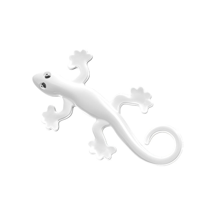 Anti-static Gecko 3D Stereo Car Sticker Decorative Stickers(White) by buy2fix