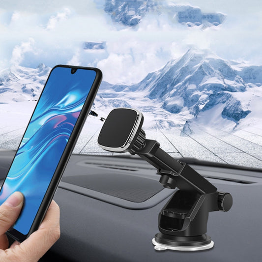 Telescopic Suction Cup Magnetic Suction Car Navigation Desktop Phone Bracket(Black) - Universal Car Holders by buy2fix | Online Shopping UK | buy2fix