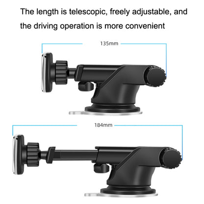 Telescopic Suction Cup Magnetic Suction Car Navigation Desktop Phone Bracket(Black) - Universal Car Holders by buy2fix | Online Shopping UK | buy2fix