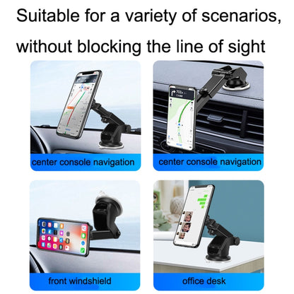 Telescopic Suction Cup Magnetic Suction Car Navigation Desktop Phone Bracket(Black) - Universal Car Holders by buy2fix | Online Shopping UK | buy2fix
