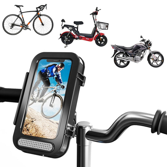 Sac étanche pour vélo, support de téléphone à rabat Transparent pour moto (noir)