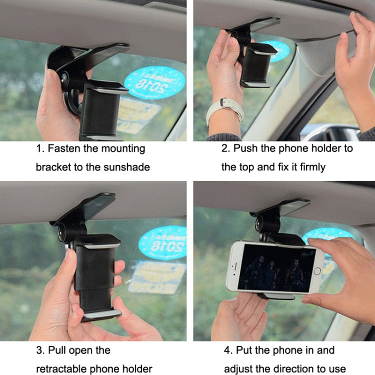 Car Sun Visor Bracket Car Mobile Phone Buckle Holder(Red) - Universal Car Holders by buy2fix | Online Shopping UK | buy2fix