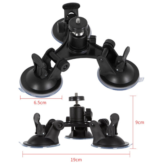 Car General Purpose Vehicle Bracket Suction Cup Fixed Glass Video Shooting Base, Shape: Suction Cup+PTZ+Phone Clip - Holder by buy2fix | Online Shopping UK | buy2fix