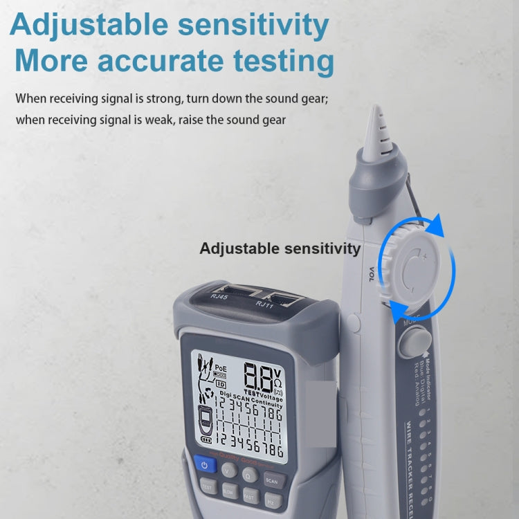 ET613 Network Cable Tester Wire Tracker Battery Voltage POE Test Multi-function Cable Tester - Current & Voltage Tester by buy2fix | Online Shopping UK | buy2fix