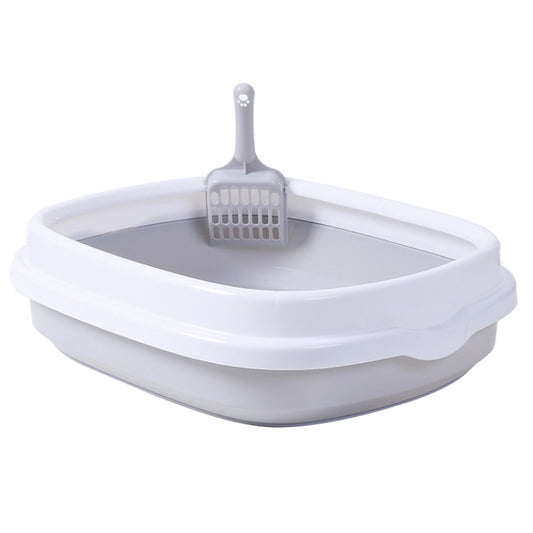 Semi-enclosed Cat Litter Box Cat Toilet With Cat Litter Shovel, Specification: S(Grey) - Litter & Housebreaking by buy2fix | Online Shopping UK | buy2fix