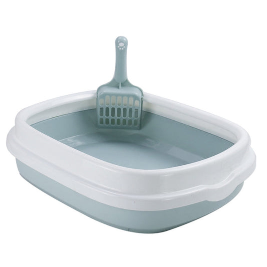 Semi-enclosed Cat Litter Box Cat Toilet With Cat Litter Shovel, Specification: S(Blue) - Litter & Housebreaking by buy2fix | Online Shopping UK | buy2fix