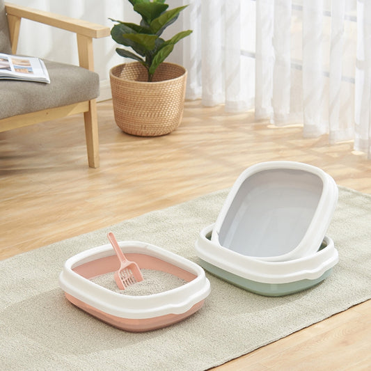 Semi-enclosed Cat Litter Box Cat Toilet With Cat Litter Shovel, Specification: S(Green) - Litter & Housebreaking by buy2fix | Online Shopping UK | buy2fix