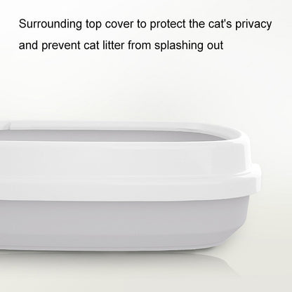 Semi-enclosed Cat Litter Box Cat Toilet With Cat Litter Shovel, Specification: S(Blue) - Litter & Housebreaking by buy2fix | Online Shopping UK | buy2fix