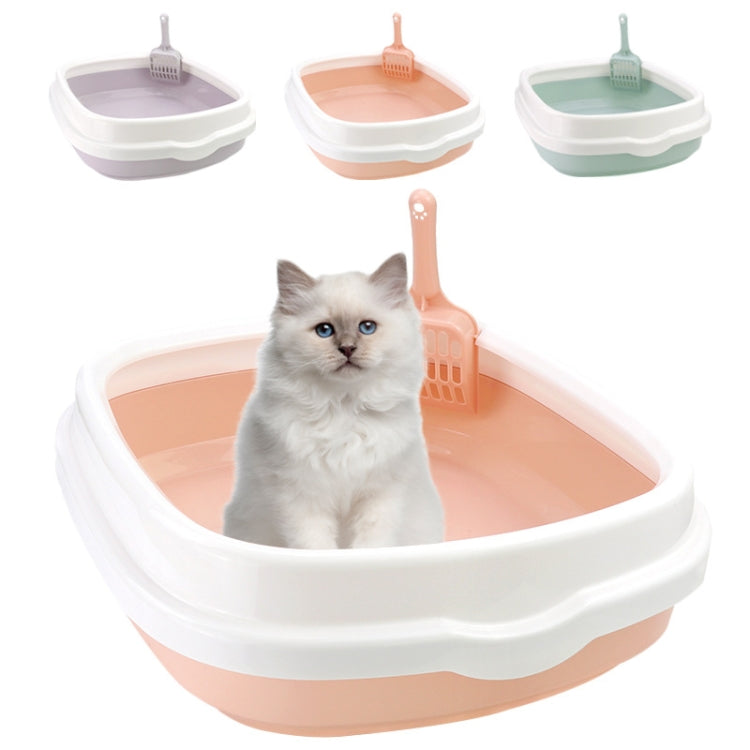 Semi-enclosed Cat Litter Box Cat Toilet With Cat Litter Shovel, Specification: S(Blue) - Litter & Housebreaking by buy2fix | Online Shopping UK | buy2fix