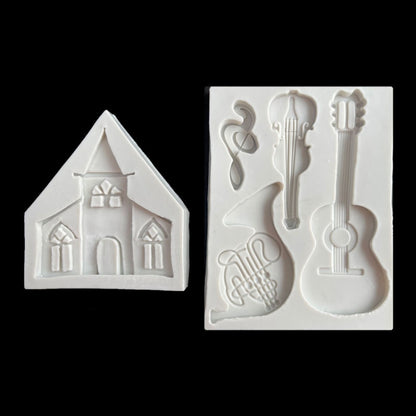 Castle Musical Silicone Mold Chocolate Fondant Cake Decor, Style:, Specification: Rectangle - Food Molds by buy2fix | Online Shopping UK | buy2fix
