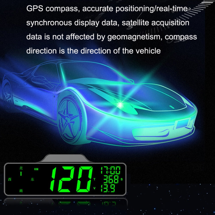 9.0 Inch Screen Car HUD Car Head-up Display Compass Multifunction GPS Speedometer - Head Up Display System by buy2fix | Online Shopping UK | buy2fix
