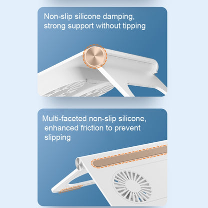 D33  2 Fan Laptop Cooling Bracket Folding Portable Liftable Tablet Bracket(White) - Cooling Pads by buy2fix | Online Shopping UK | buy2fix