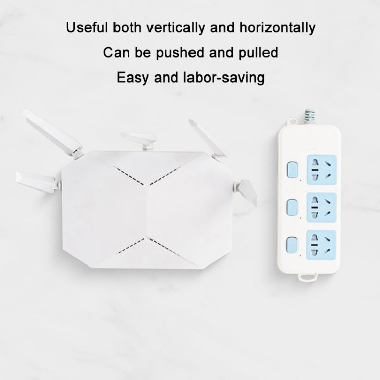 10pcs Traceless Wall Hanging Multifunction Plug-in Rack, Specification: Double - Shelf & Hooks by buy2fix | Online Shopping UK | buy2fix