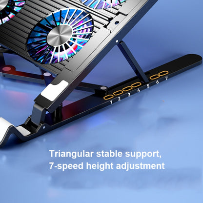 Laptop Radiator Bracket Folding Storage Air-cooled Cooling Base,Style: Four Fan - Cooling Pads by buy2fix | Online Shopping UK | buy2fix