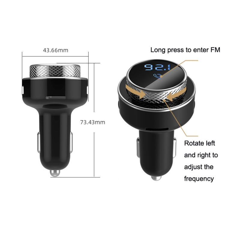 GC-16 Car Bluetooth MP3 Player FM Transmitter QC3.0 Fast Charging Car Charger(Black) - Bluetooth Car Kits by buy2fix | Online Shopping UK | buy2fix
