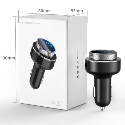 GC-16 Car Bluetooth MP3 Player FM Transmitter QC3.0 Fast Charging Car Charger(Black) - Bluetooth Car Kits by buy2fix | Online Shopping UK | buy2fix