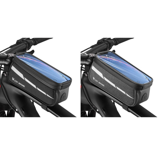 WEST BIKING 7 inches Mountain Bike Mobile Phone Touch Screen Front Beam Bag(Black) by buy2fix