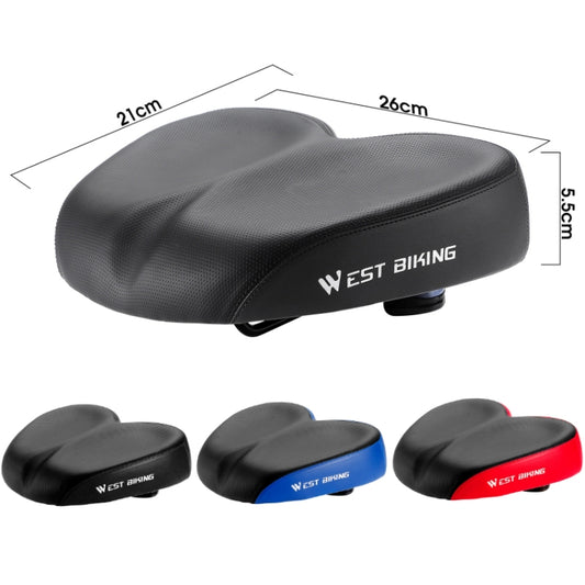 WEST BIKING Bicycle Widened And Comfortable Shock Absorbing Saddle(Black Red) - Bicycle Saddle by WEST BIKING | Online Shopping UK | buy2fix